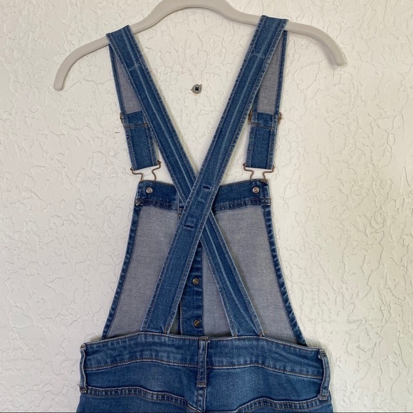 AEROPOSTAL Skinny Destroyed Denim Overalls Jeans 6 - Picture 11 of 13